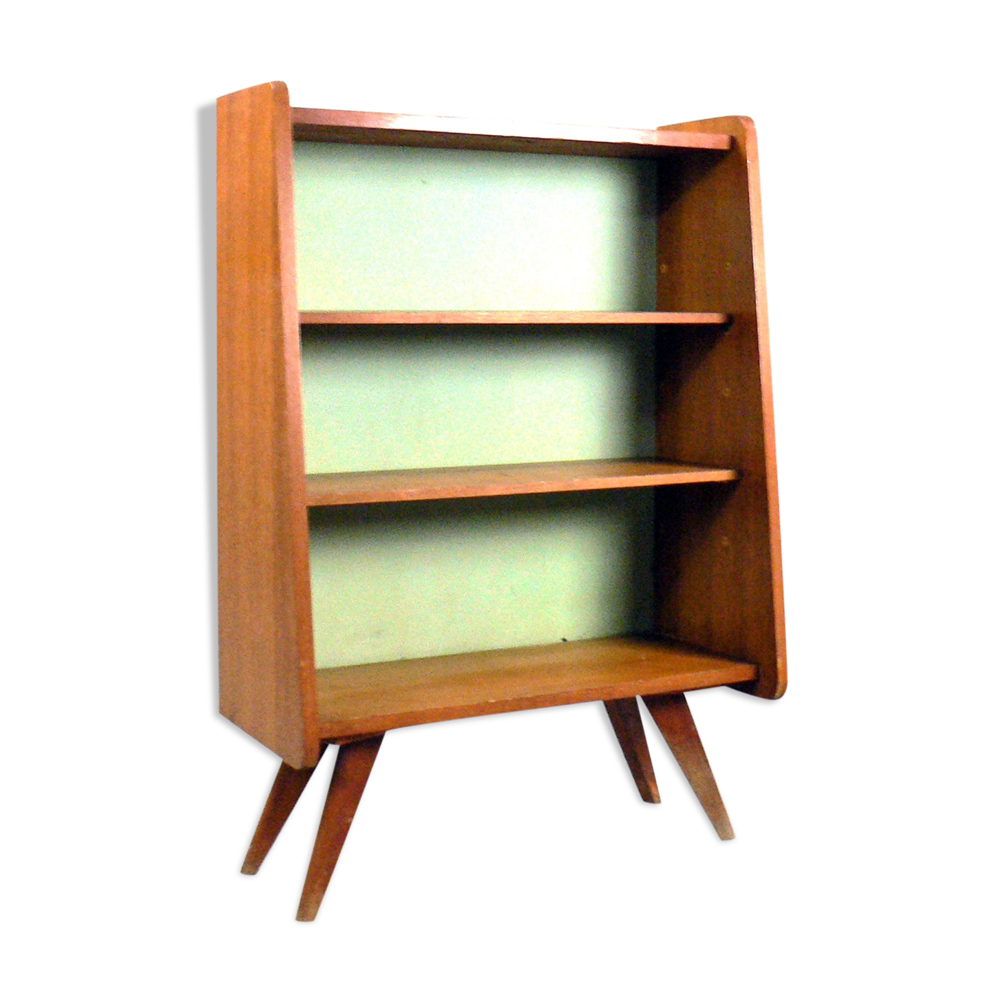 Bibliothèque des années 60 à pieds compas.