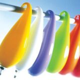 3 designer side lamps in blown glass