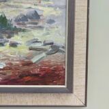 'Grasslands' - Vintage Mid Century Swedish Framed Oil Painting