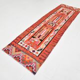 3x10 Kilim Pumpkin Orange Wool Runner Rug, 90x300Cm