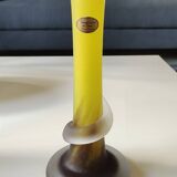 Floral design vase. Signed Verrerie d'Art de Toul. Unique piece, 27 cm