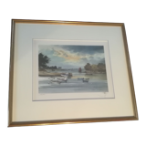 Marine lithograph signed Stéphane Lauro