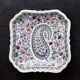Vintage Gien earthenware square bowl with paisley pattern, 1960s