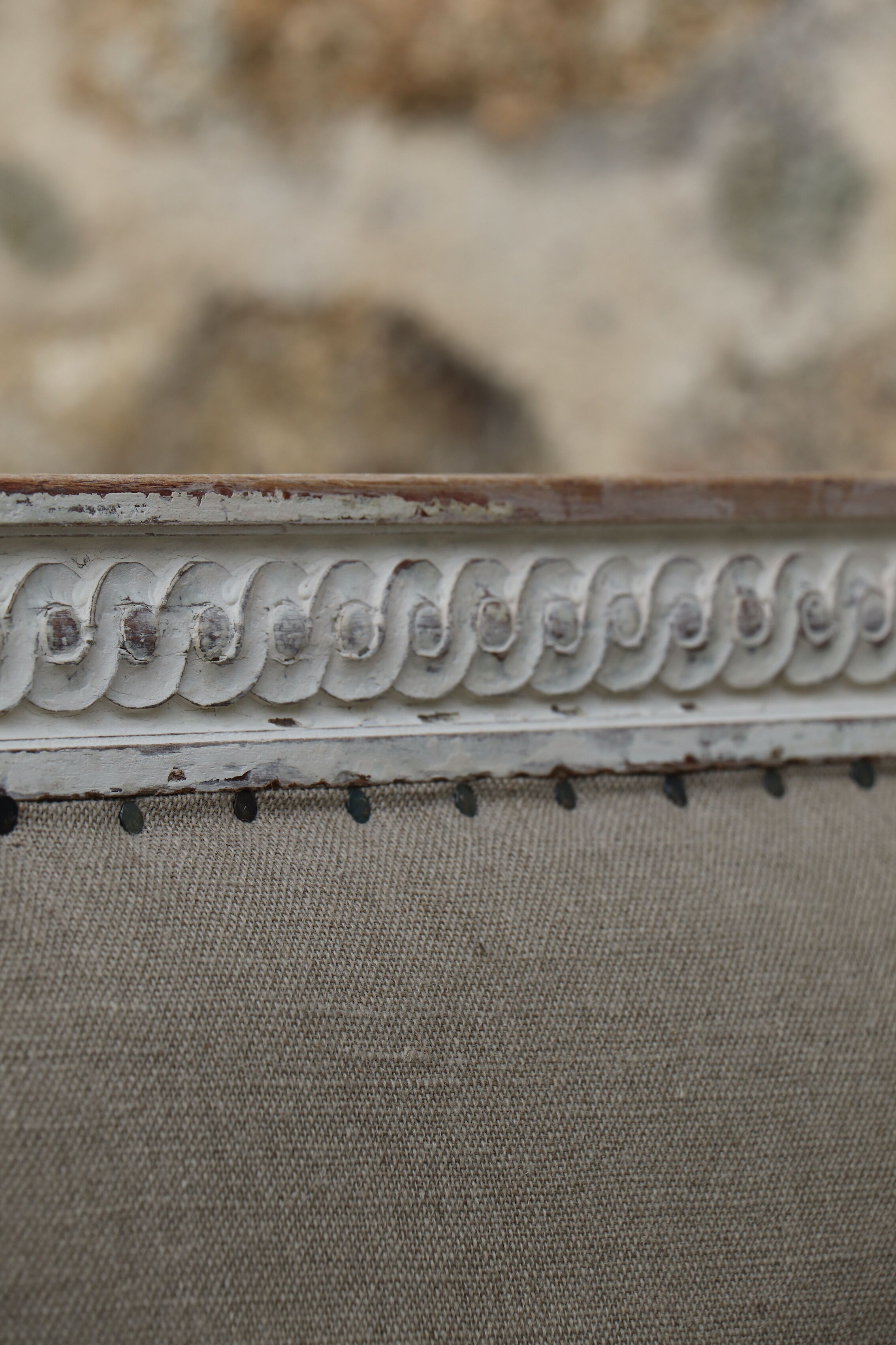 Daybed - Louis XVI style bench, reupholstered in linen