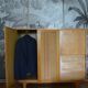 Commode penderie secrétaire en rotin vintage