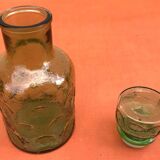 1970s Bubble glass and coloured orangeade jug