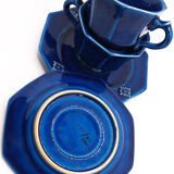 Duo of italian cups octagonal navy blue