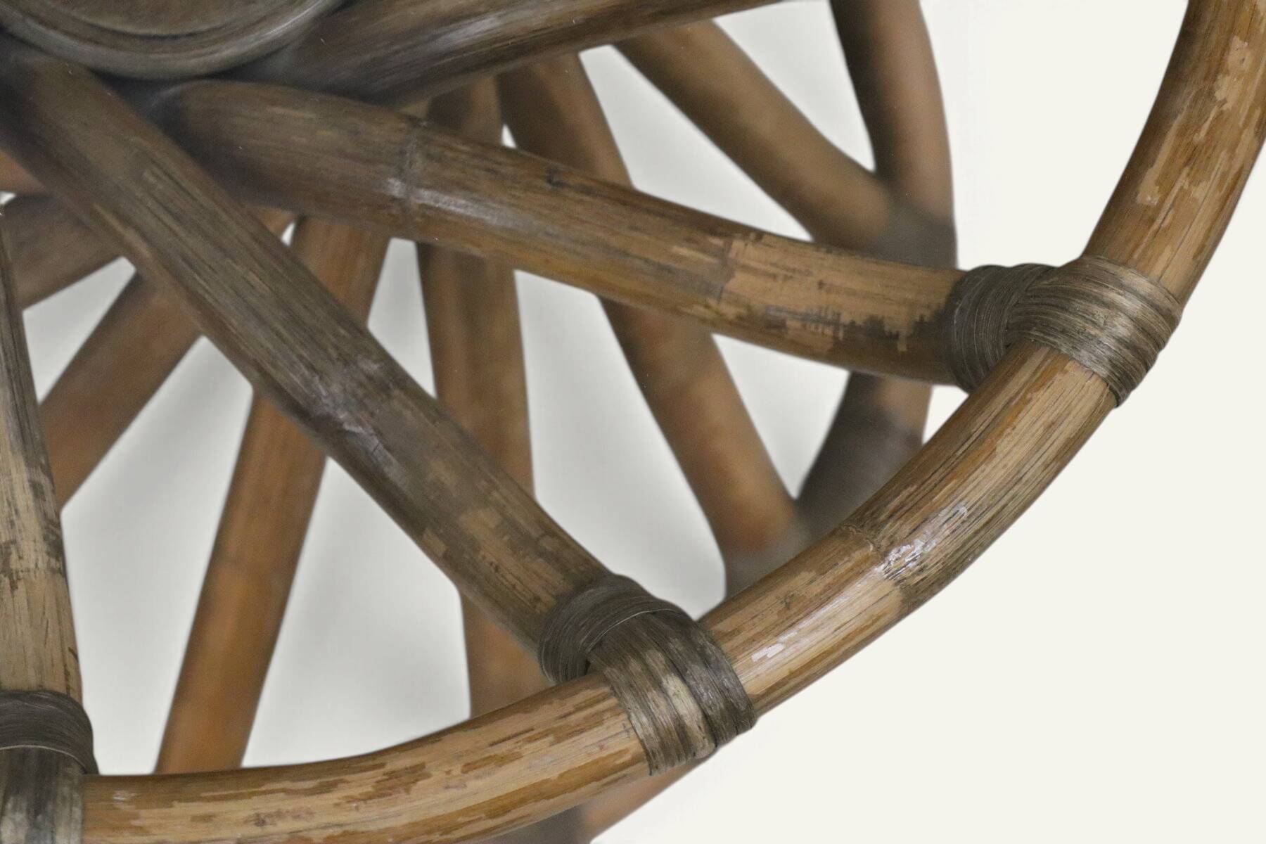 Bamboo and glass table by Bernard Govin – Eguizier edition, 1970
