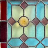 Pair of 1900 polychrome stained glass windows