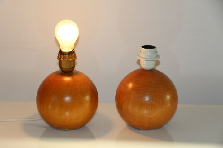 2 feet imt italy wood lamp (ball)