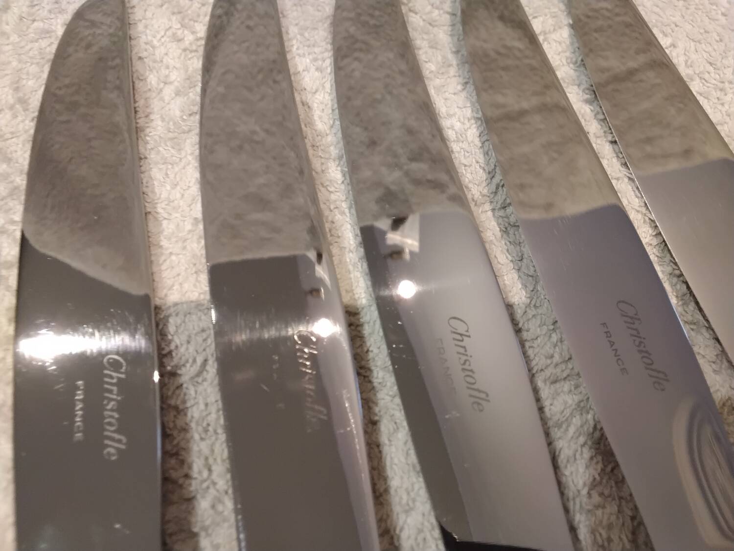 6 silver-plated table knives by Christofle Malmaison