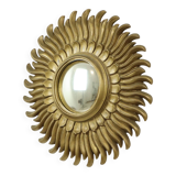 Vintage Sun Mirror Sunburst Mirror Convex Gold Resin 42cm