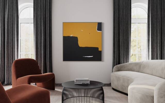 Contemporary abstract painting "Halo" square