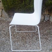 Arper design chair catifa 46 by lievore altherr molina chrome legs white shell
