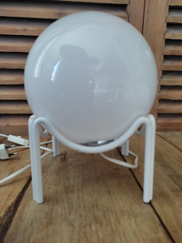Original opaline globe lamp support metal white patinated dp 0922213