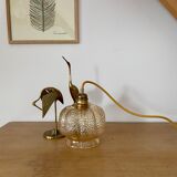 Vintage amber glass globe lamp