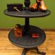 Antique black painted tiered stand