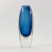 Signed Large Scandinavian Glass Vase by Vicke Lindstrand for Kosta, 1960s