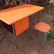 Ensemble bureau et chaise vintage année 70 skai et chrome