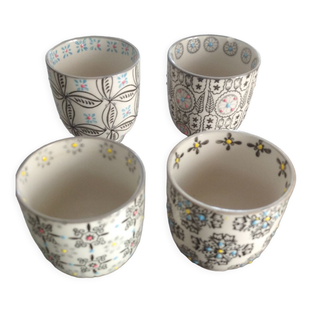 Set De 6 Tasses à Café Avec Soucoupes San Ignacio X VESSIA - Porcelaine Blanche - 200 Ml - Plateau Inclus