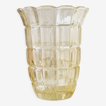 Vase cristal jaune