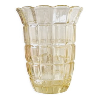 Yellow crystal vase