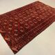 Antique Turkmen Tekke Rug, 190x113 cm Turkoman Bokhara Red Black Beige