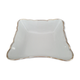 Square porcelain bowl MCP Czecoslovakia white and gold border