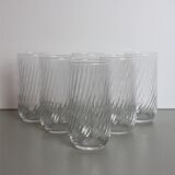 Set of 6 transparent water glasses
