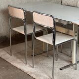 Reupholstered Chrome Stacking Chairs - 70s