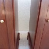 2 bedside tables in solid cherry wood, one drawer, one door with knob