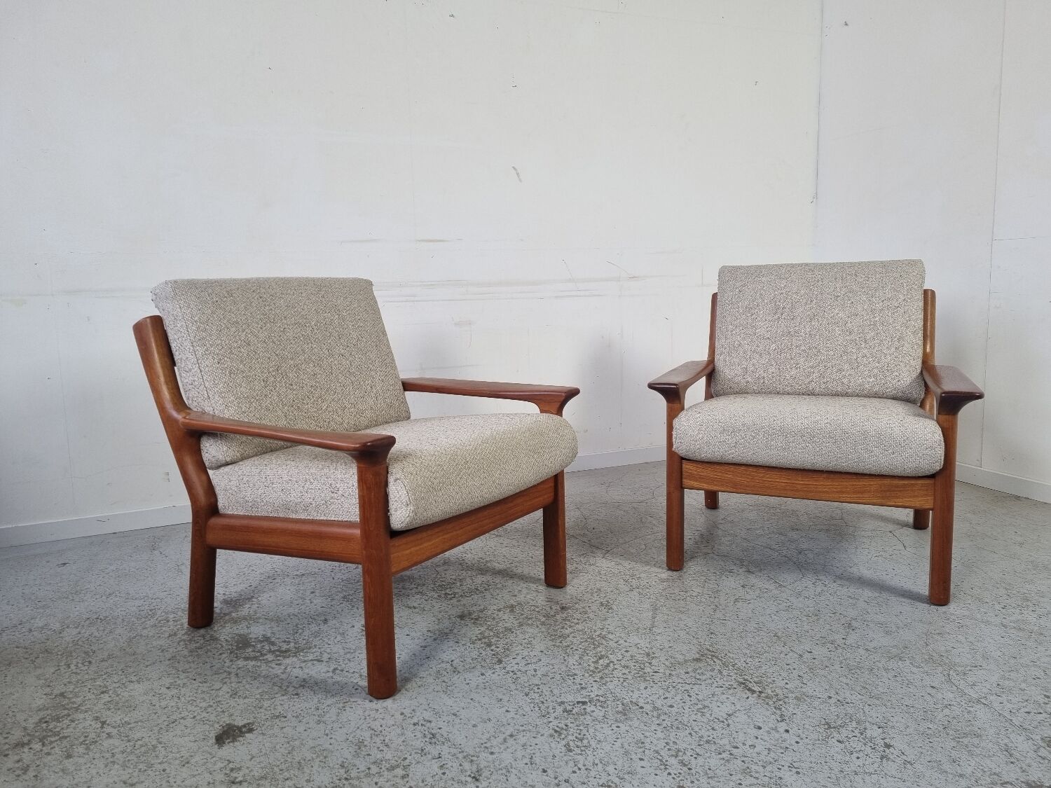 Pair of Scandinavian teak armchairs by Juul Kristensen, Denmark 1970s