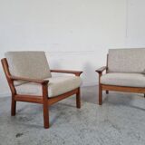 Pair of Scandinavian teak armchairs by Juul Kristensen, Denmark 1970s