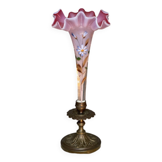 Colored glass tulip soliflore vase