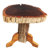 Tabouret ou bout de canapé brutaliste en teck 13 kg, 2 disponibles D344 /1/