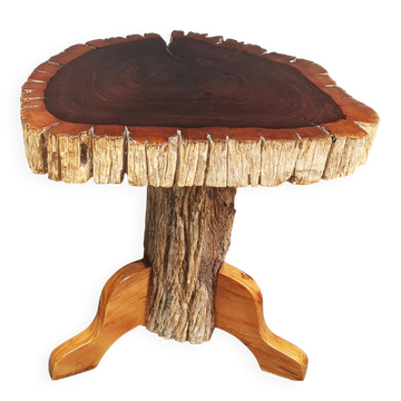 Tabouret ou bout de canapé brutaliste en teck 13 kg, 2 disponibles D344 /1/