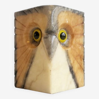 Owl paperweight in alabaster 1970