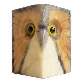 Owl paperweight in alabaster 1970