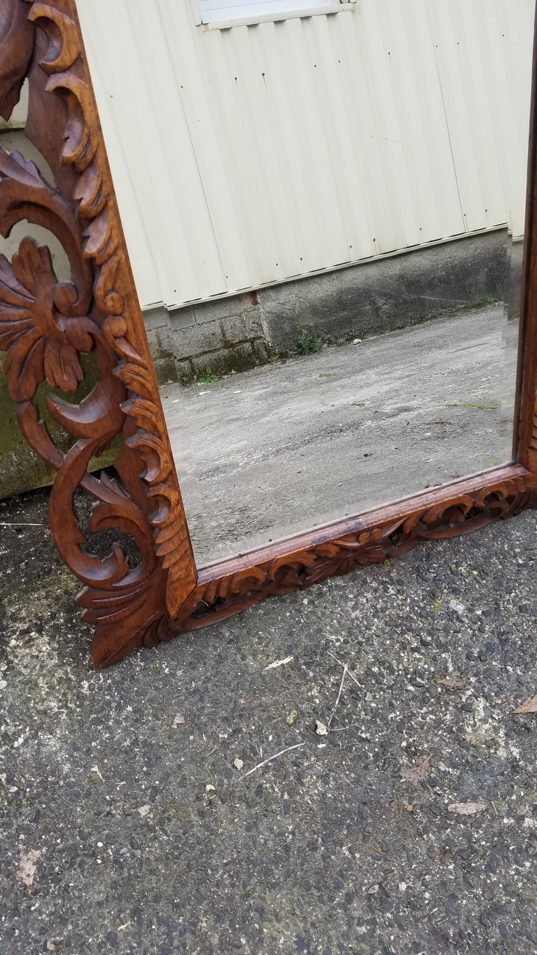 Mirror bevelled wooden frame - 93x75cm