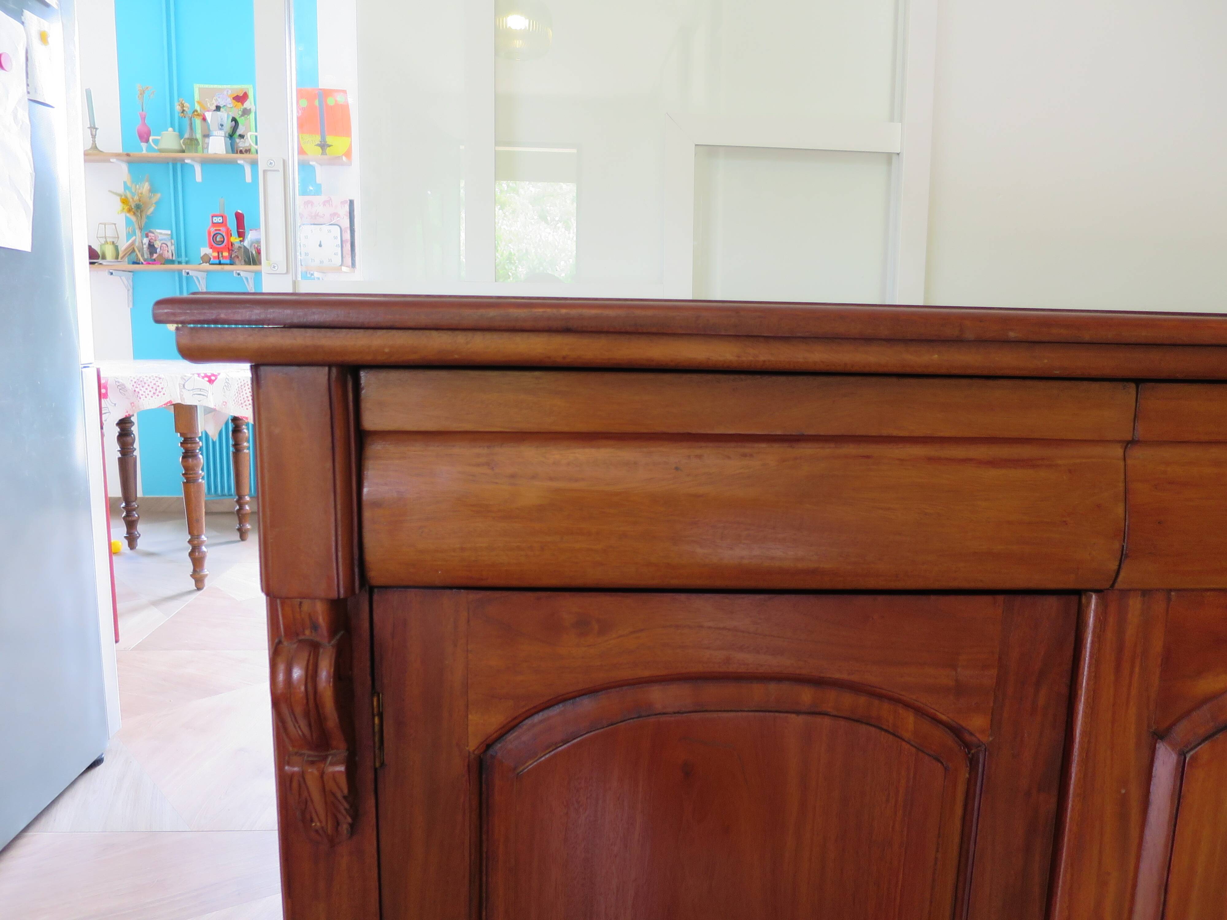 Rare mahogany buffet 2 doors-2 drawers - English style - Sideboard -Kareen Mausfield