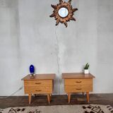 Pair of bedside tables end of vintage sofa