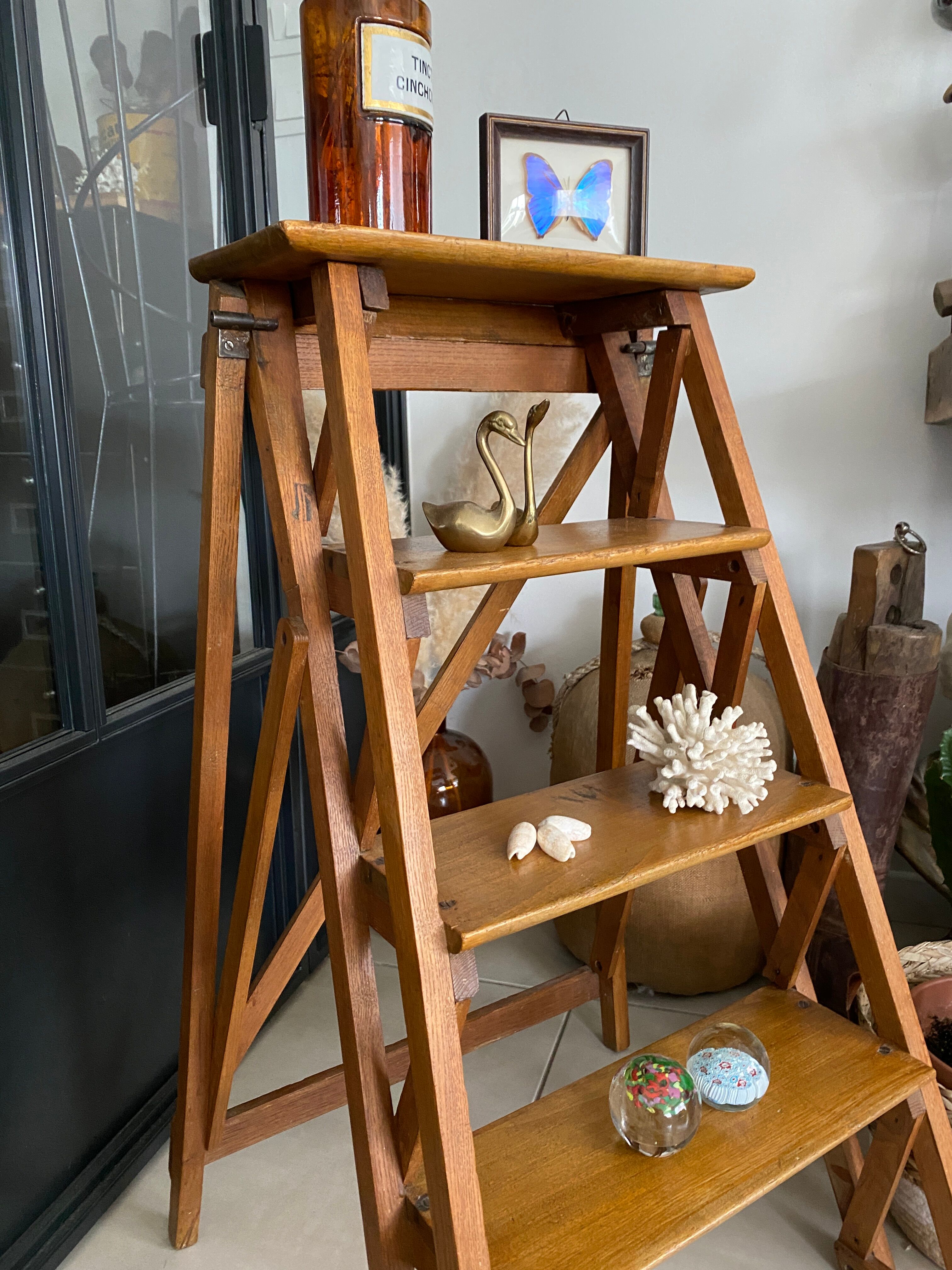 Vintage wooden stepladder