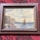 Tableau ancien 1900 signé R. Argivier – Scène maritime