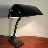Workshop lamp in cast iron and enamelled cast iron bag