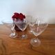 4 verres à vin en verre gravé 9 cl