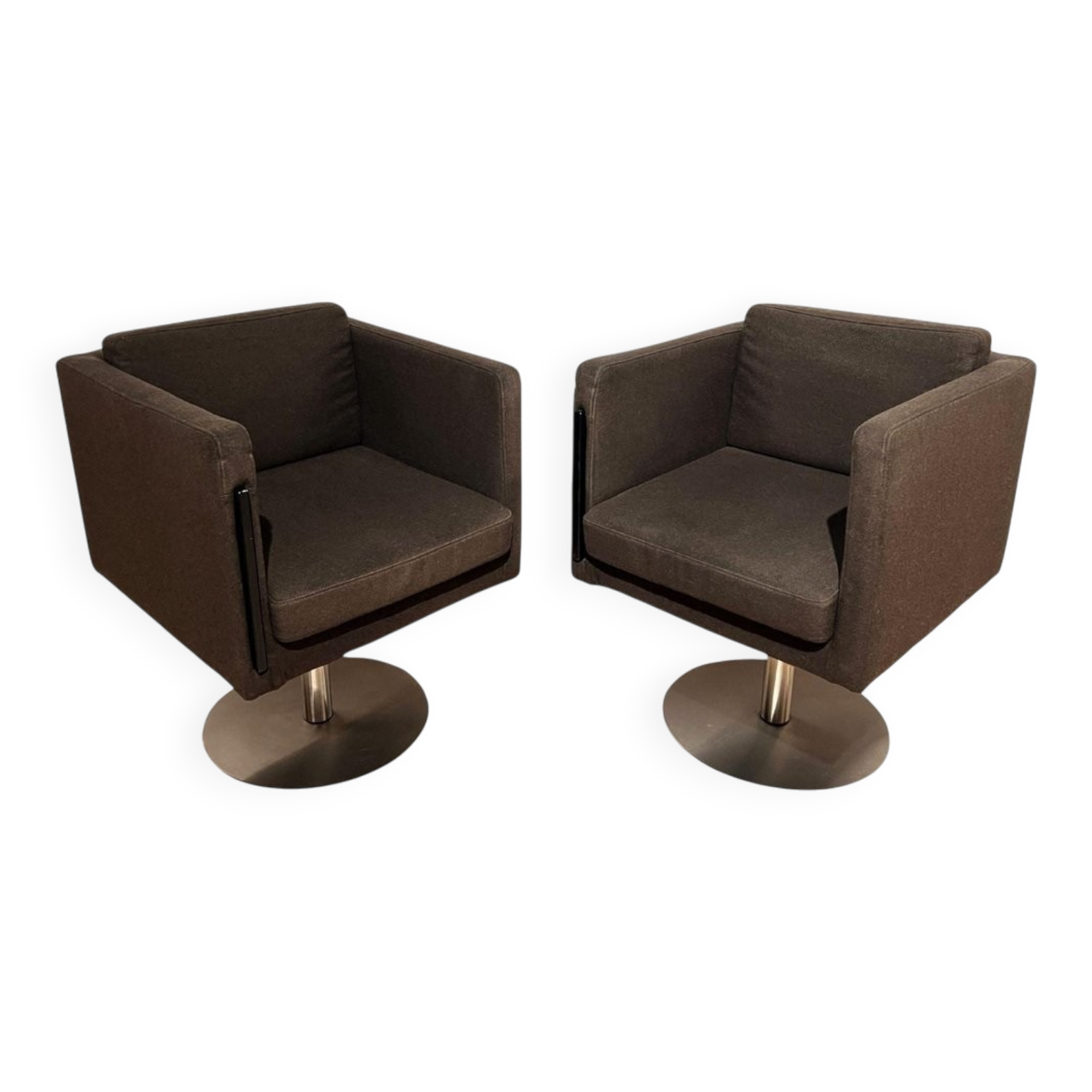 Set of Dutch Cubic Swivel Chairs with Tableau by Lensvelt, 2001