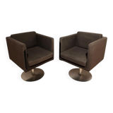 Set of Dutch Cubic Swivel Chairs with Tableau by Lensvelt, 2001