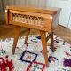 Bedside wood and rattan