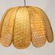 Suspension en rotin osier vintage forme fleur années 60