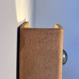 Vintage raw clay chamotte wall light, Guy Bareff, France 1970
